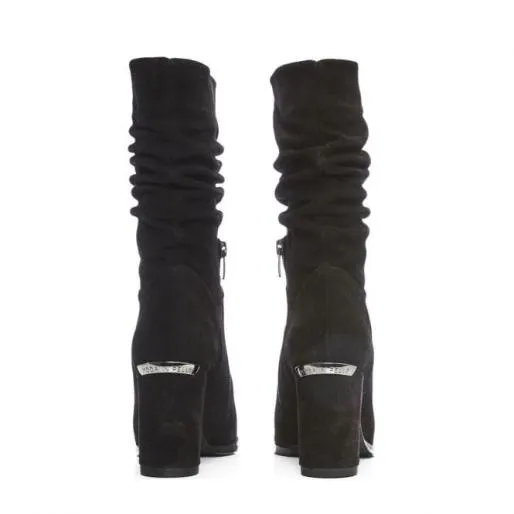 Rogue Black Suede Women Moda In Pelle Ankle Boots Rogue Black Suede Women Moda In Pelle Ankle Boots