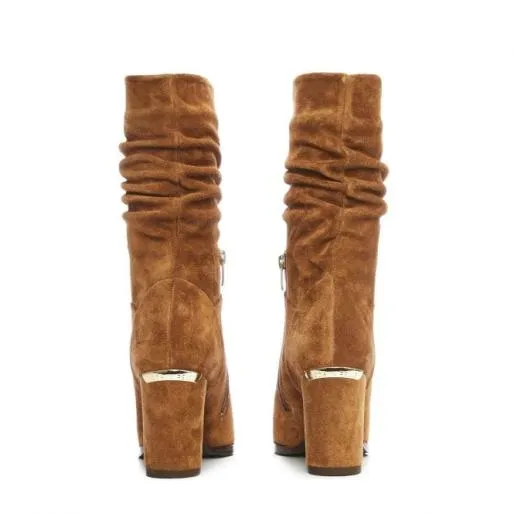Rogue Tan Suede Women Moda In Pelle Ankle Boots Rogue Tan Suede Women Moda In Pelle Ankle Boots