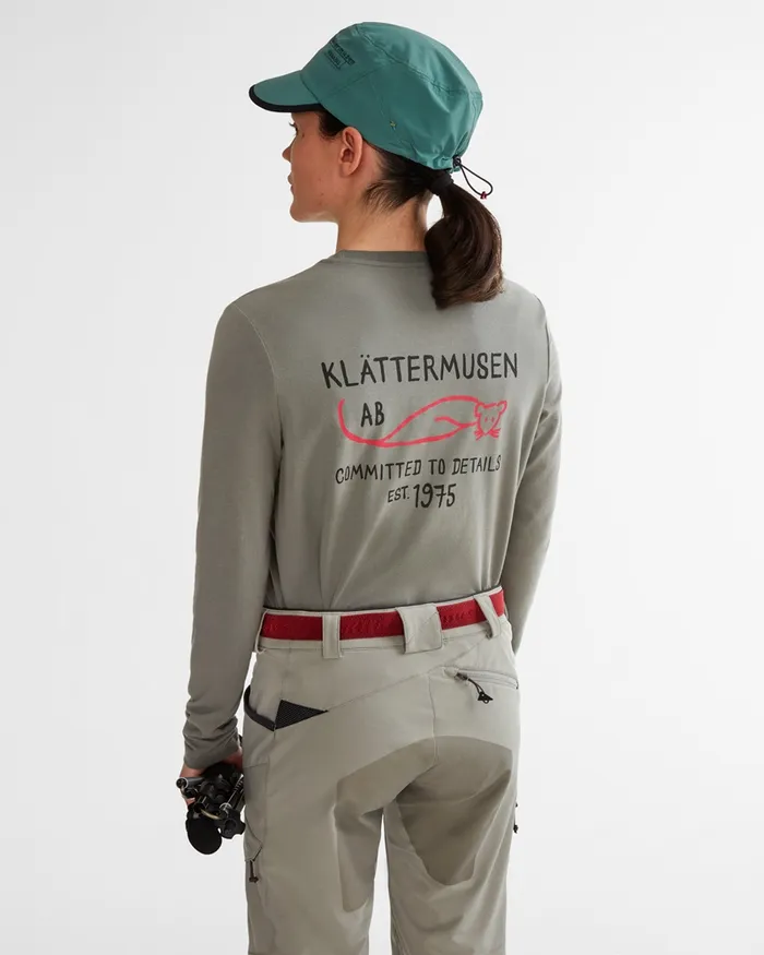 Runa Commitment Long Sleeve Tee Granit Grey Women Klttermusen TShirts