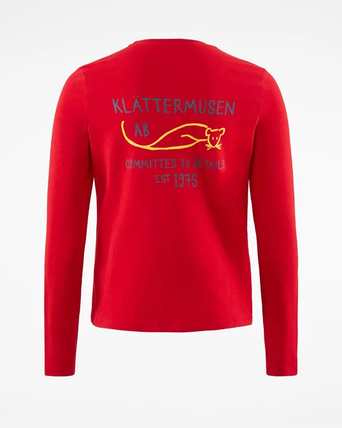 Runa Commitment Long Sleeve Tee True Red Women Klttermusen TShirts