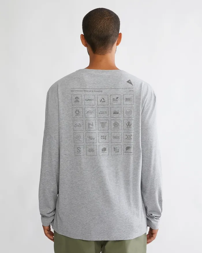 Runa Elements Organic Cotton Long Sleeve Tee Grey Melange Men Klttermusen TShirts