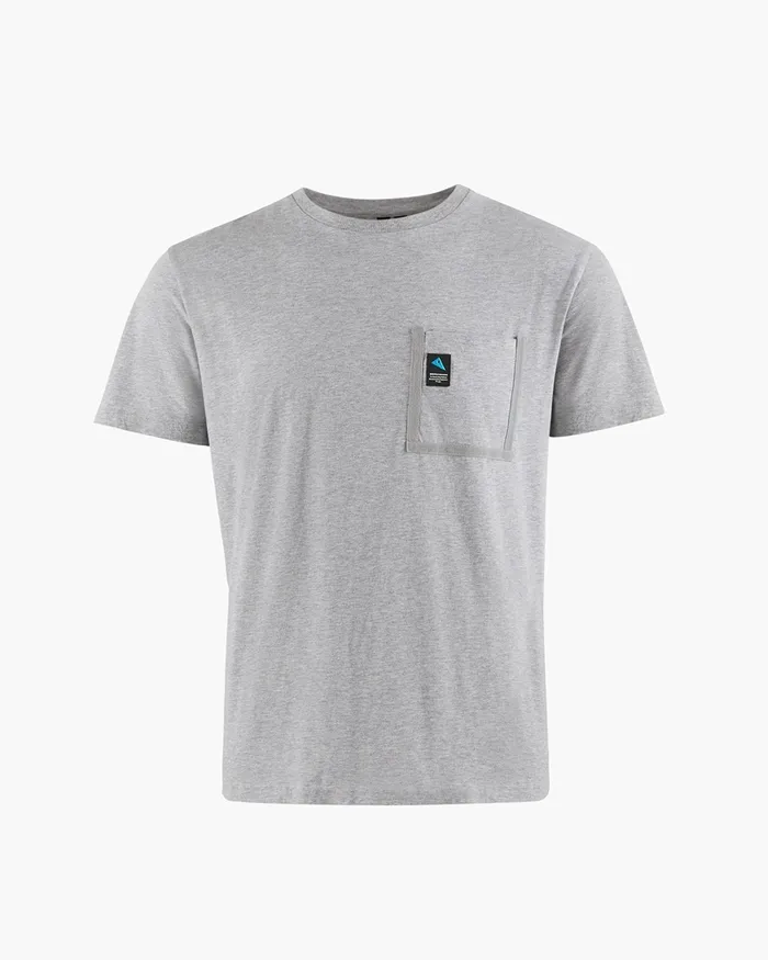 Runa Pocket Short Sleeve Tee Grey Melange Men Klttermusen TShirts