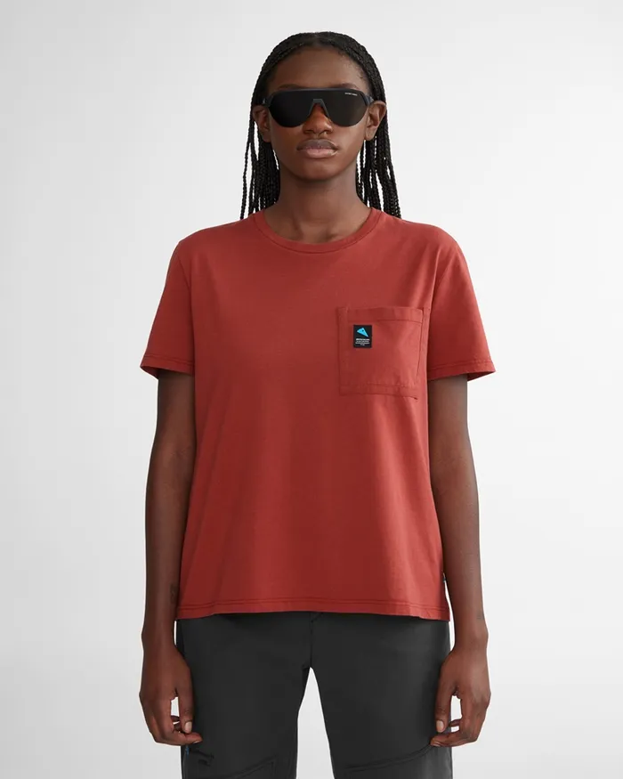 Runa Pocket WoShort Sleeve Tee Purple Women Klttermusen TShirts