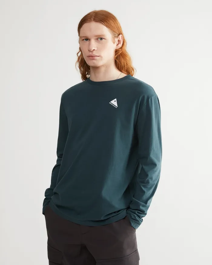 Runa Rain Mouse Organic Cotton Long Sleeve Tee Grey Melange Men Klttermusen TShirts