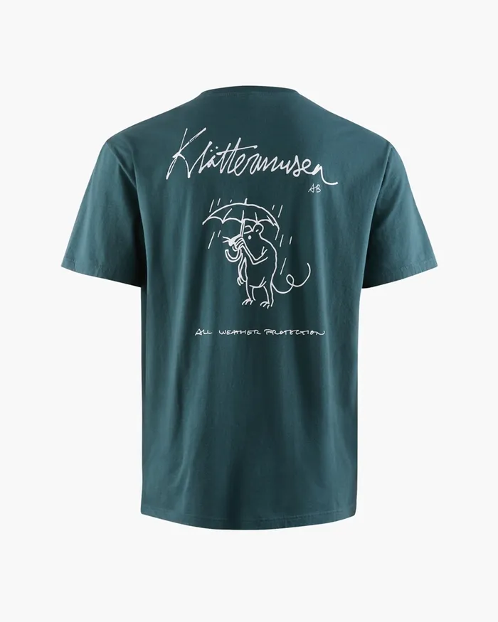 Runa Rain Mouse Organic Cotton Short Sleeve Tee Dark Deep Sea Men Klttermusen TShirts