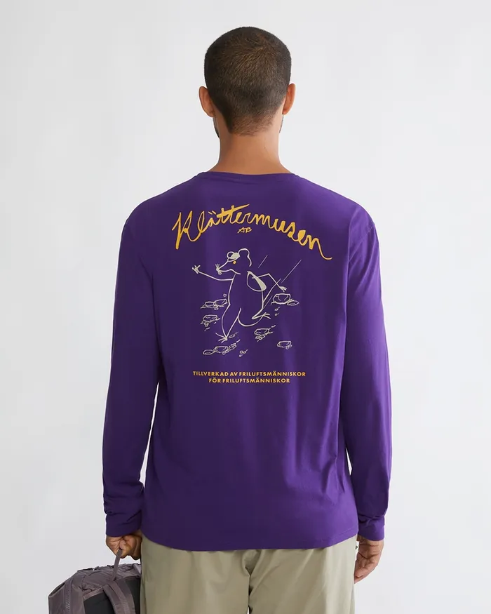 Runa Scrambling Organic Cotton Long Sleeve Tee Raven Men Klttermusen TShirts