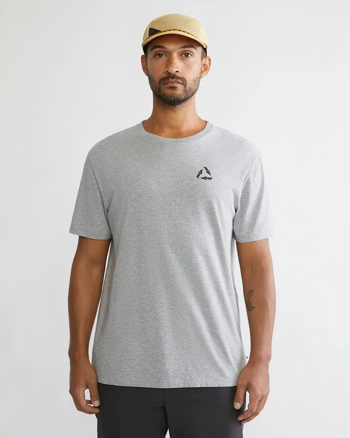 Runa Scrambling Organic Cotton Short Sleeve Tee Grey Melange Men Klttermusen TShirts Runa Scrambling Organic Cotton Short Sleeve Tee Grey Melange Men Klttermusen TShirts
