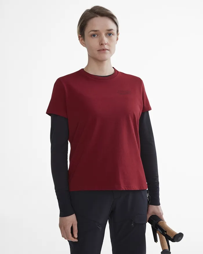Runa Statement Legacy Short Sleeve Tee Burnt Russet Women Klttermusen TShirts