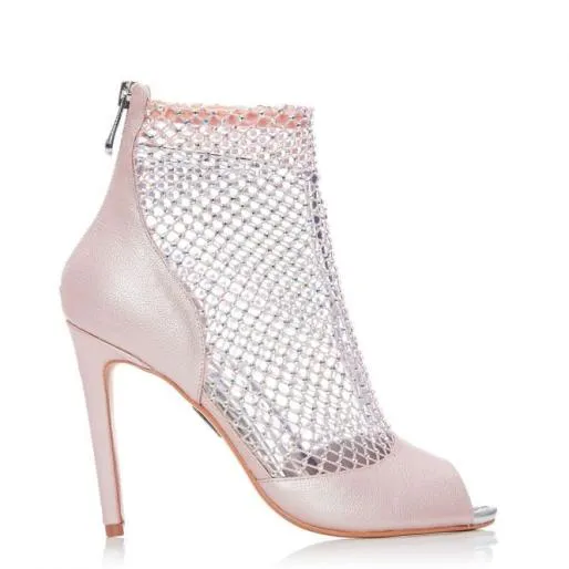 Ryanne Pink Metallic Women Moda In Pelle High Heel Shoes