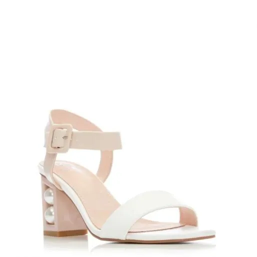 Sandypearl Nude 8211 White Porvair Women Moda In Pelle Heeled Sandals
