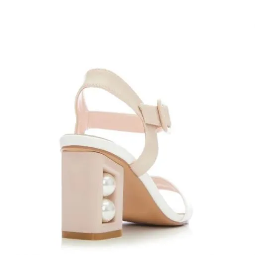 Sandypearl Nude 8211 White Porvair Women Moda In Pelle Heeled Sandals