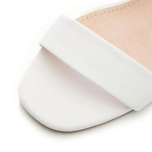 Sandypearl Nude 8211 White Porvair Women Moda In Pelle Heeled Sandals