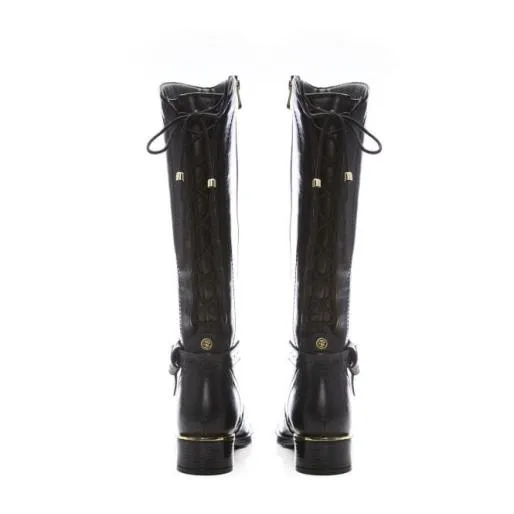 Sasskia Black Leather Women Moda In Pelle Black Boots Sasskia Black Leather Women Moda In Pelle Black Boots