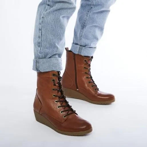 Selby Tan Leather Women Moda In Pelle Ankle Boots Selby Tan Leather Women Moda In Pelle Ankle Boots
