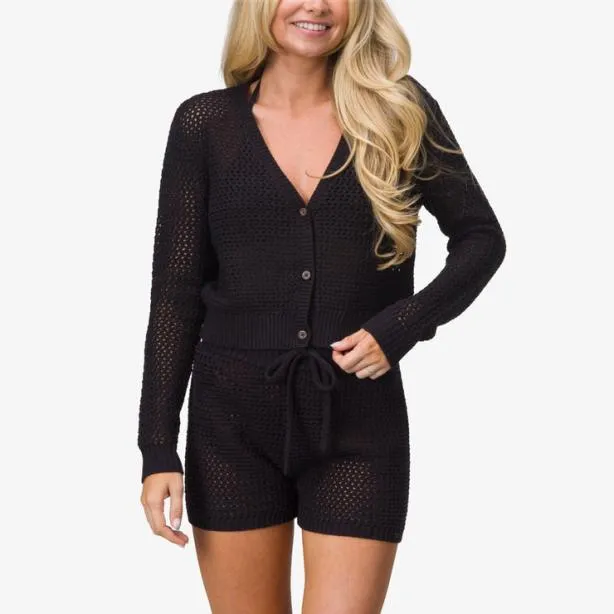 Sets Women REEF Mika Knit Cardigan Caviar