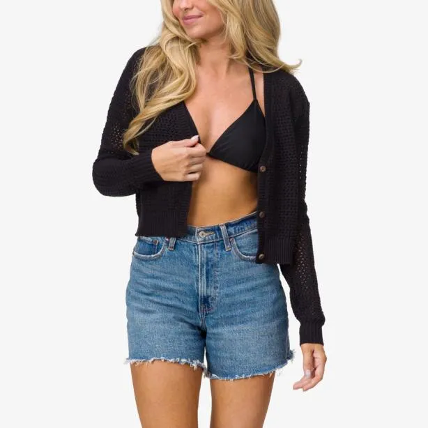 Sets Women REEF Mika Knit Cardigan Caviar