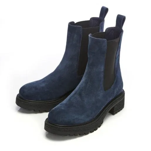 Sh Adesso Navy Suede Women Moda In Pelle Ankle Boots Sh Adesso Navy Suede Women Moda In Pelle Ankle Boots