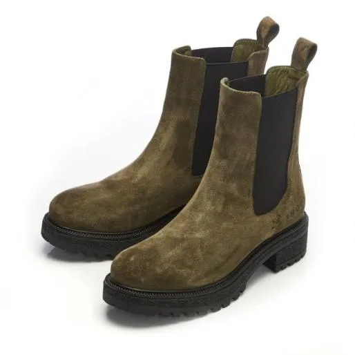 Sh Adesso Olive Suede Women Moda In Pelle Ankle Boots Sh Adesso Olive Suede Women Moda In Pelle Ankle Boots