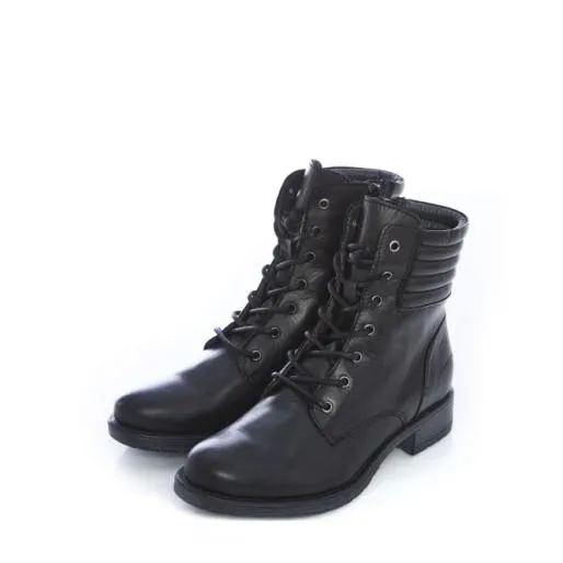 Sh Aello Black Leather Women Moda In Pelle Ankle Boots