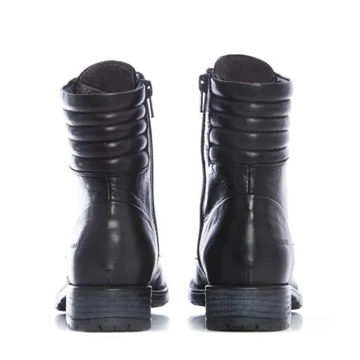 Sh Aello Black Leather Women Moda In Pelle Ankle Boots