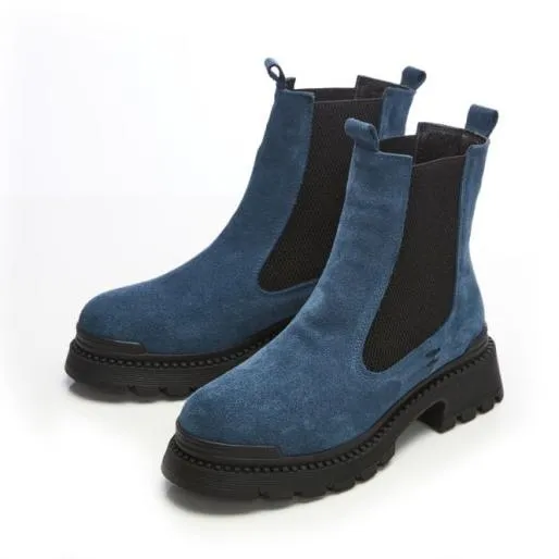 Sh Anika Blue Suede Women Moda In Pelle Ankle Boots Sh Anika Blue Suede Women Moda In Pelle Ankle Boots