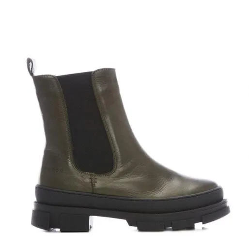 Sh Boulder Olive Leather Women Moda In Pelle Ankle Boots Sh Boulder Olive Leather Women Moda In Pelle Ankle Boots