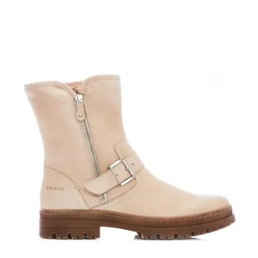 Sh Eifel Cream Leather Women Moda In Pelle Ankle Boots Sh Eifel Cream Leather Women Moda In Pelle Ankle Boots