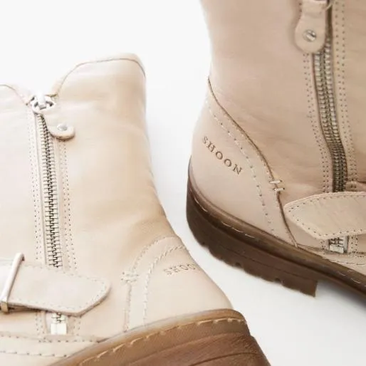 Sh Eifel Cream Leather Women Moda In Pelle Ankle Boots Sh Eifel Cream Leather Women Moda In Pelle Ankle Boots