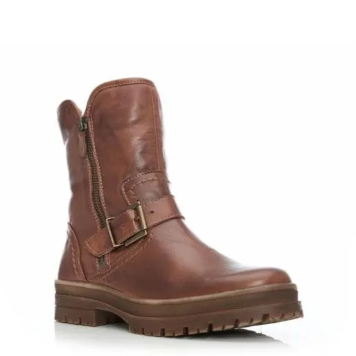 Sh Eifel Tan Leather Women Moda In Pelle Ankle Boots