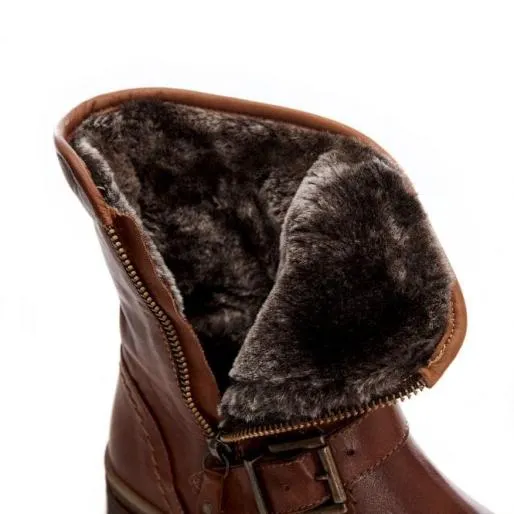 Sh Eifel Tan Leather Women Moda In Pelle Ankle Boots