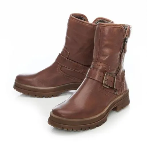 Sh Eifel Tan Leather Women Moda In Pelle Ankle Boots