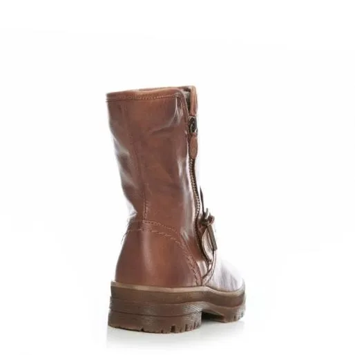 Sh Eifel Tan Leather Women Moda In Pelle Ankle Boots