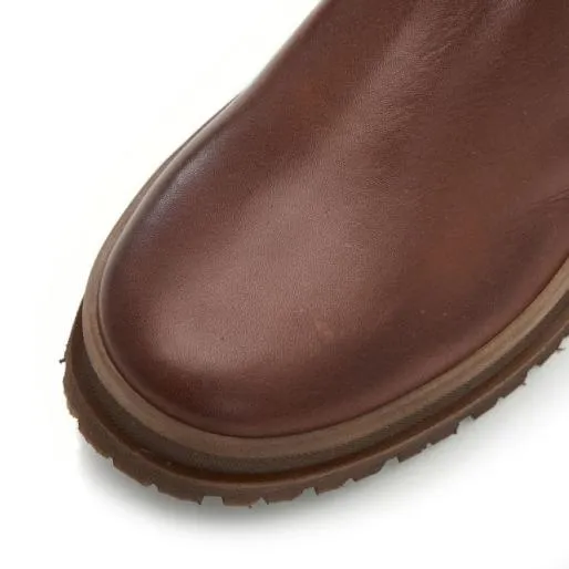 Sh Eifel Tan Leather Women Moda In Pelle Ankle Boots