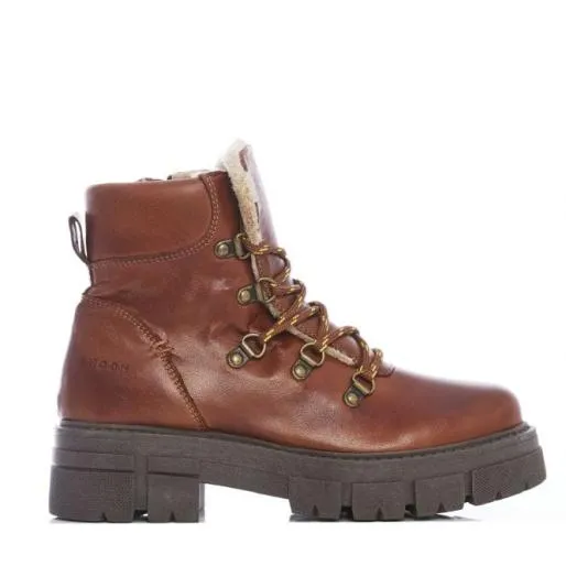 Sh Iceberg Tan Leather Women Moda In Pelle Ankle Boots