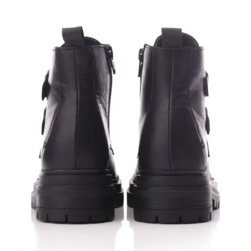 Sh Iguacu Black Leather Women Moda In Pelle Ankle Boots Sh Iguacu Black Leather Women Moda In Pelle Ankle Boots