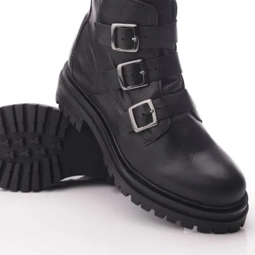 Sh Iguacu Black Leather Women Moda In Pelle Ankle Boots Sh Iguacu Black Leather Women Moda In Pelle Ankle Boots