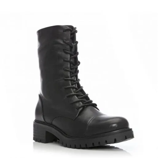 Sh Illona Black Leather Women Moda In Pelle Ankle Boots Sh Illona Black Leather Women Moda In Pelle Ankle Boots