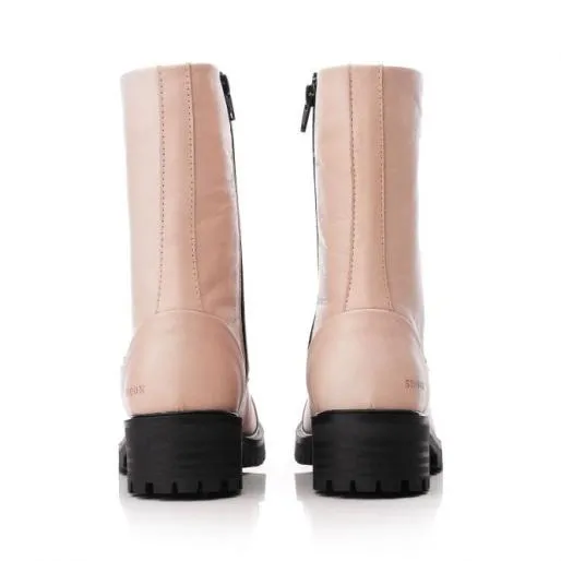 Sh Illona Cream Leather Women Moda In Pelle Ankle Boots Sh Illona Cream Leather Women Moda In Pelle Ankle Boots