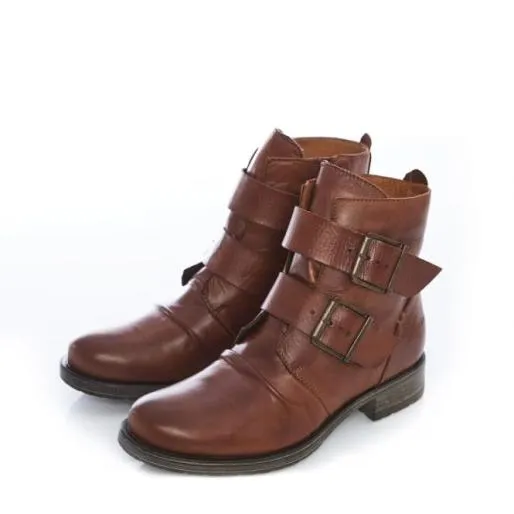 Sh Irving Tan Leather Women Moda In Pelle Ankle Boots
