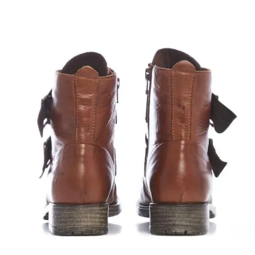 Sh Irving Tan Leather Women Moda In Pelle Ankle Boots