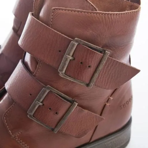 Sh Irving Tan Leather Women Moda In Pelle Ankle Boots
