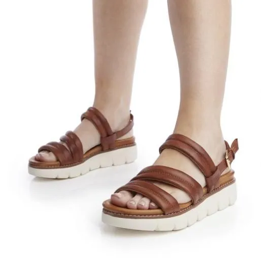 Sh Isadora Tan Leather Women Moda In Pelle Wedge Sandals Sh Isadora Tan Leather Women Moda In Pelle Wedge Sandals