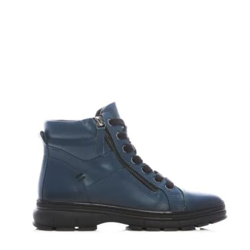 Sh Ivora Blue Leather Women Moda In Pelle Ankle Boots Sh Ivora Blue Leather Women Moda In Pelle Ankle Boots