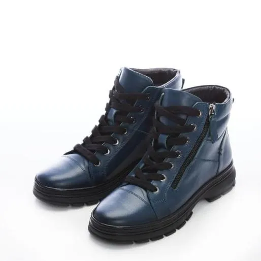 Sh Ivora Blue Leather Women Moda In Pelle Ankle Boots Sh Ivora Blue Leather Women Moda In Pelle Ankle Boots