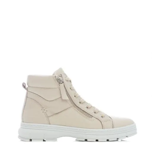 Sh Ivora Cream Leather Women Moda In Pelle Ankle Boots Sh Ivora Cream Leather Women Moda In Pelle Ankle Boots
