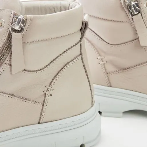Sh Ivora Cream Leather Women Moda In Pelle Ankle Boots Sh Ivora Cream Leather Women Moda In Pelle Ankle Boots