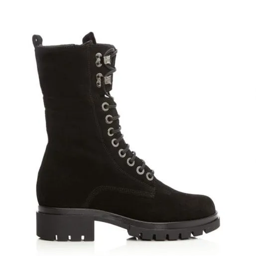 Sh Risen Black Suede Women Moda In Pelle Chunky Boots Sh Risen Black Suede Women Moda In Pelle Chunky Boots