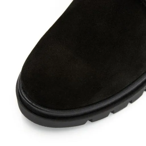 Sh Risen Black Suede Women Moda In Pelle Chunky Boots Sh Risen Black Suede Women Moda In Pelle Chunky Boots
