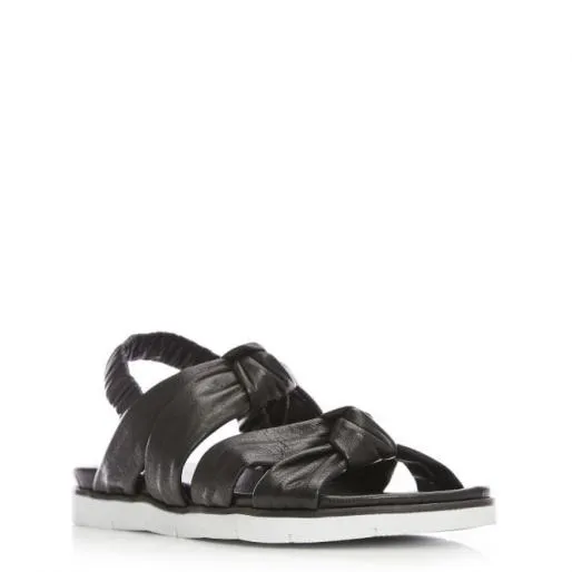 Shimmer Black Leather Women Moda In Pelle Flat Sandals Shimmer Black Leather Women Moda In Pelle Flat Sandals