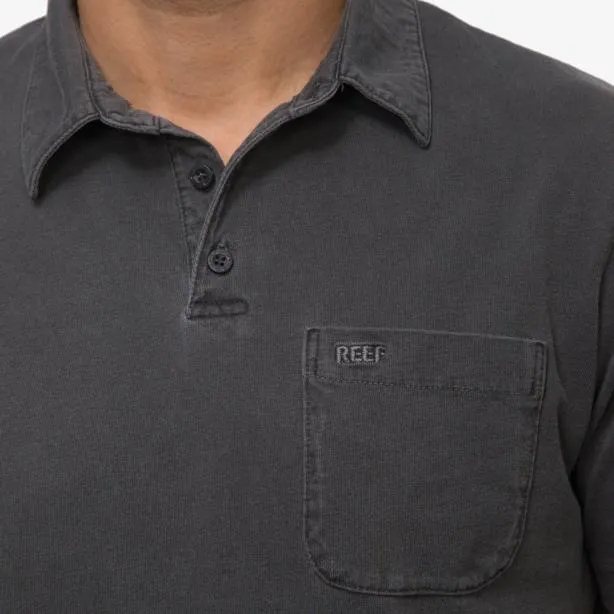 Shirts Men REEF Walker Short Sleeve Polo Pirate Blk